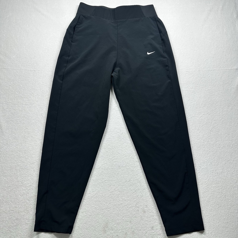 Nike Track Pants‎ Mens Small Black Y2K Swoosh Fleece Baggy Hip Hop Joggers